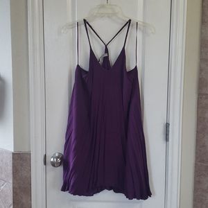 Purple dress.